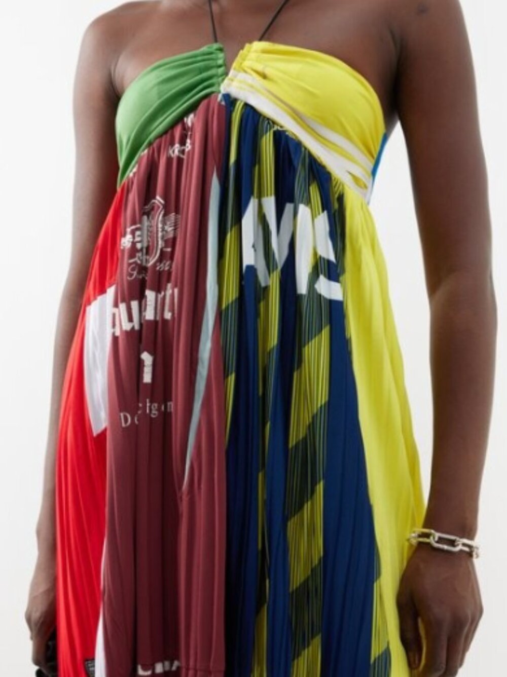 RARE Renata Brenha Futebol Upcycled Halterneck Maxi Dress SOLD OUT EVERYWHERE!